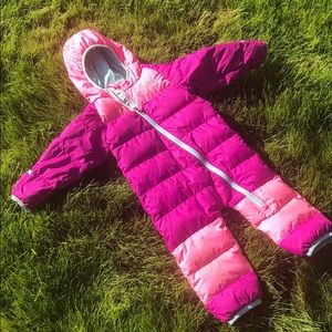 North Face pink snowsuit